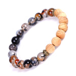 Chakra Gem and Wood Bracelet