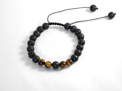 Volcanic Tigers Eye - Aromatherapy Chakra Bracelet