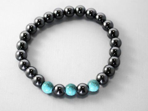 Silver turquoise - Chakra Bead Bracelet